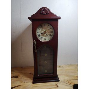 Avon Timekeeper Jewelry Box Mahogany w/ Drawers & Clock